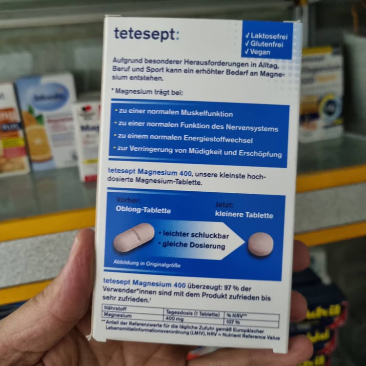 منیزیم 400 تتسپت آلمان 30 عددی tetesept Magnesium 400