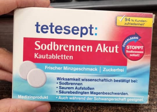 قرص جویدنی ضد سوزش معده تتسپت Sodbrennen Akut – بسته ۳۰ عددی